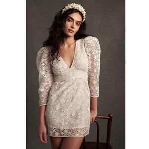 LoveShackFancy Faye Mini Dress 4 White NWT
